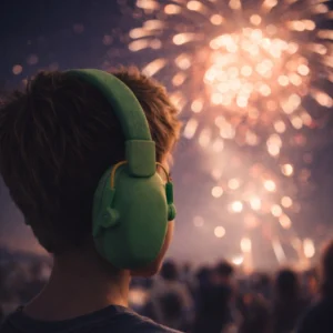 Casque antibruit vert pour enfant