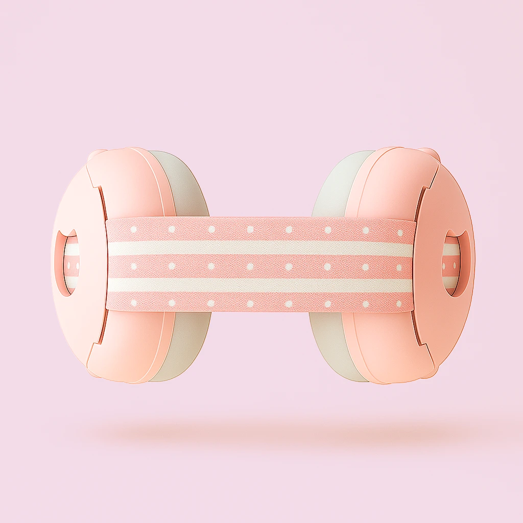 casque antibruit rose bébé ouvert - Silensya
