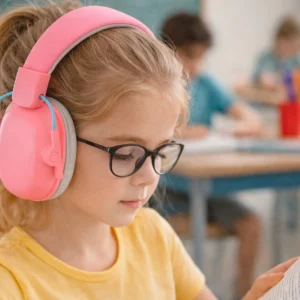 Casque antibruit rose pour enfant