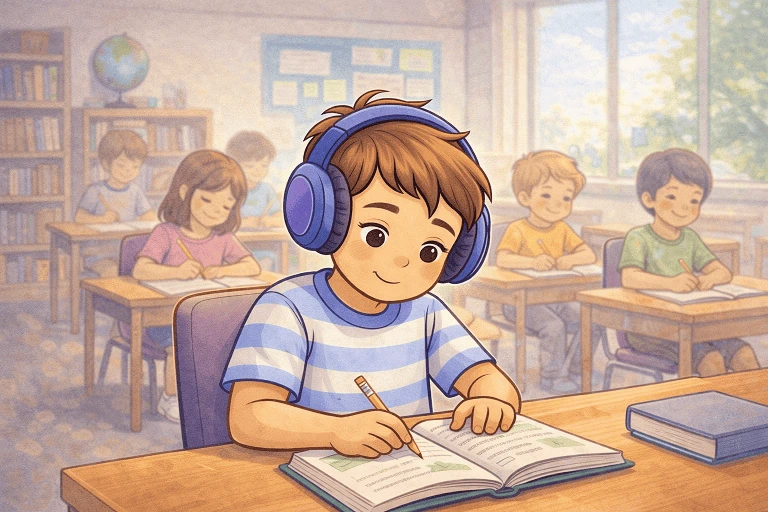 L'utilisation d'un casque anti bruit à l'école s'avère salvatrice pour beaucoup d'enfants